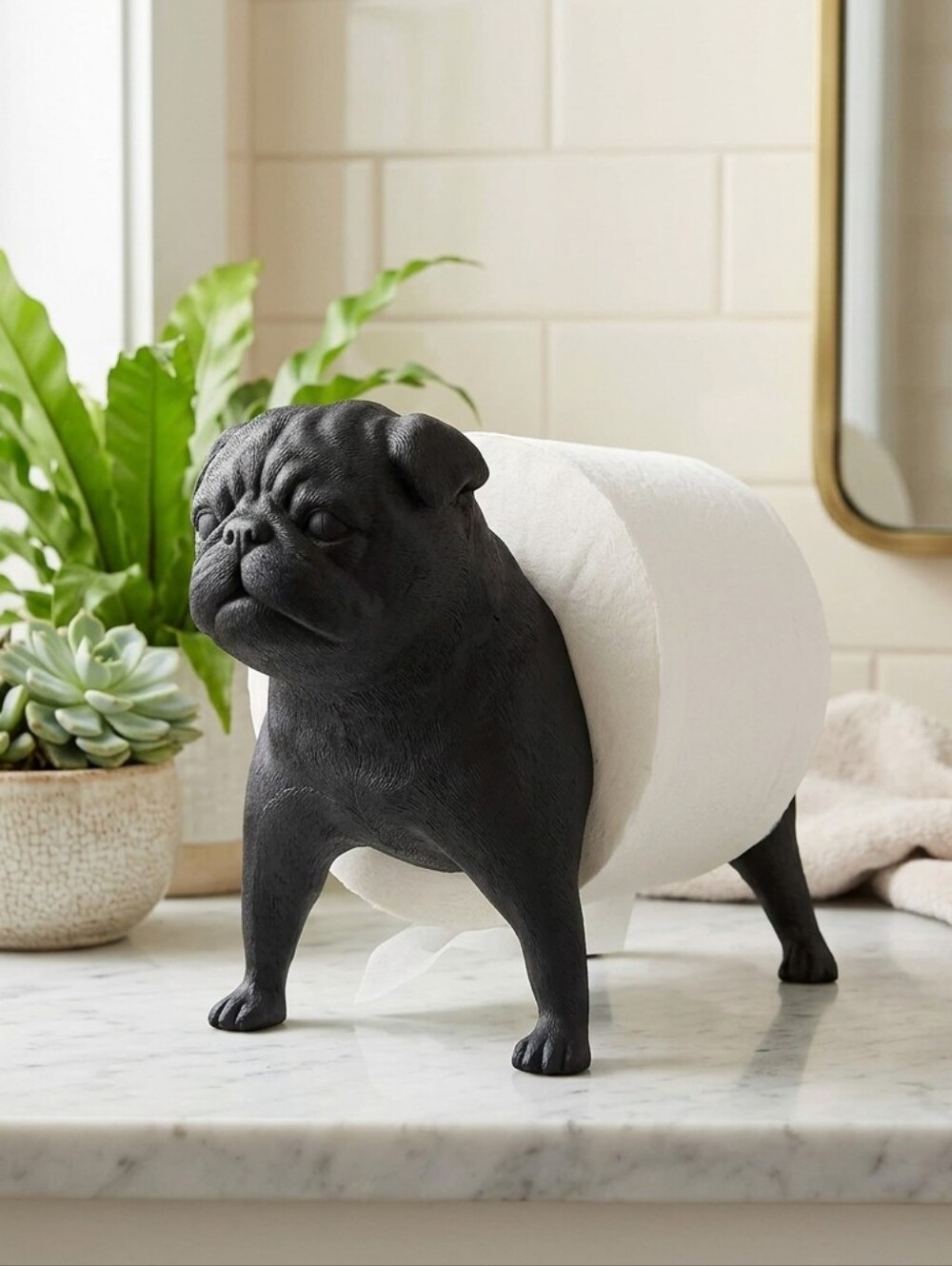 Pug Toilet Paper Holder
